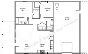 40x50 Barndominium Floor Plan